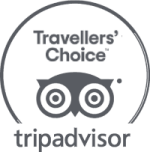This image shows the "Travelers' Choice" logo from TripAdvisor, featuring an owl graphic within a circular design.